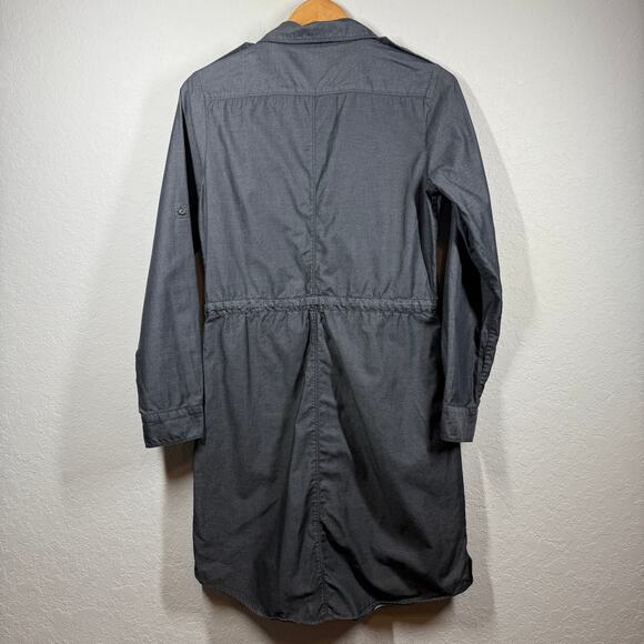 Women's Gap Black Chambray Shirtdress Button Front Tie Waist Dress Size M - Picture 8 of 9